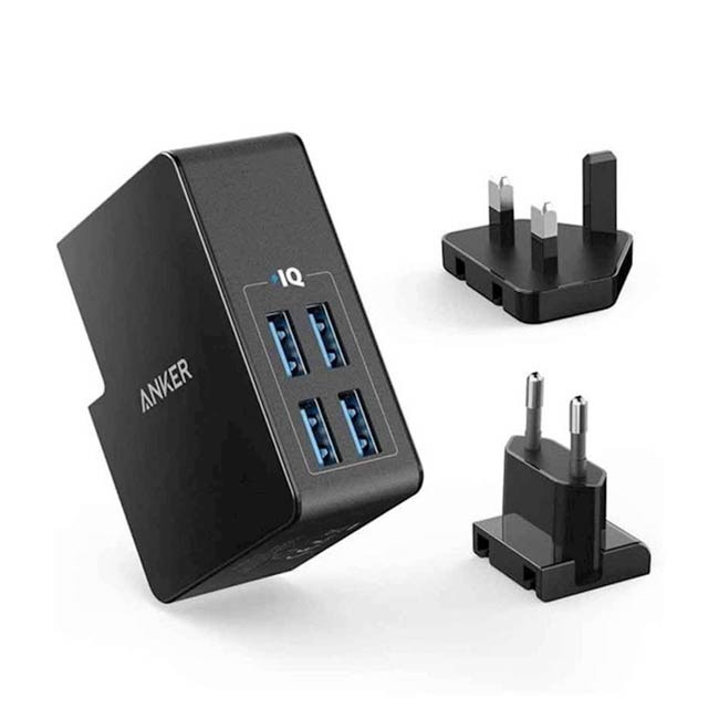 Anker PowerPort 4 Lite UK plug (Black)
